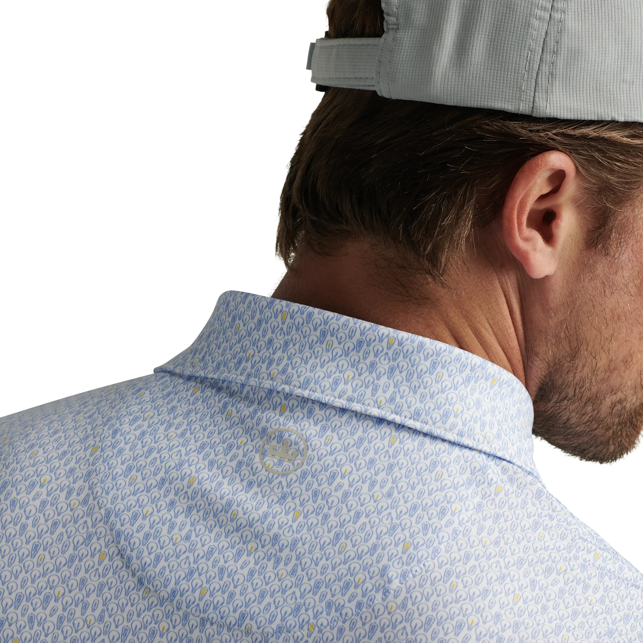 Mens Peter Millar Peter Millar Men's Bright Idea Performance Jersey Polo Shirt - White