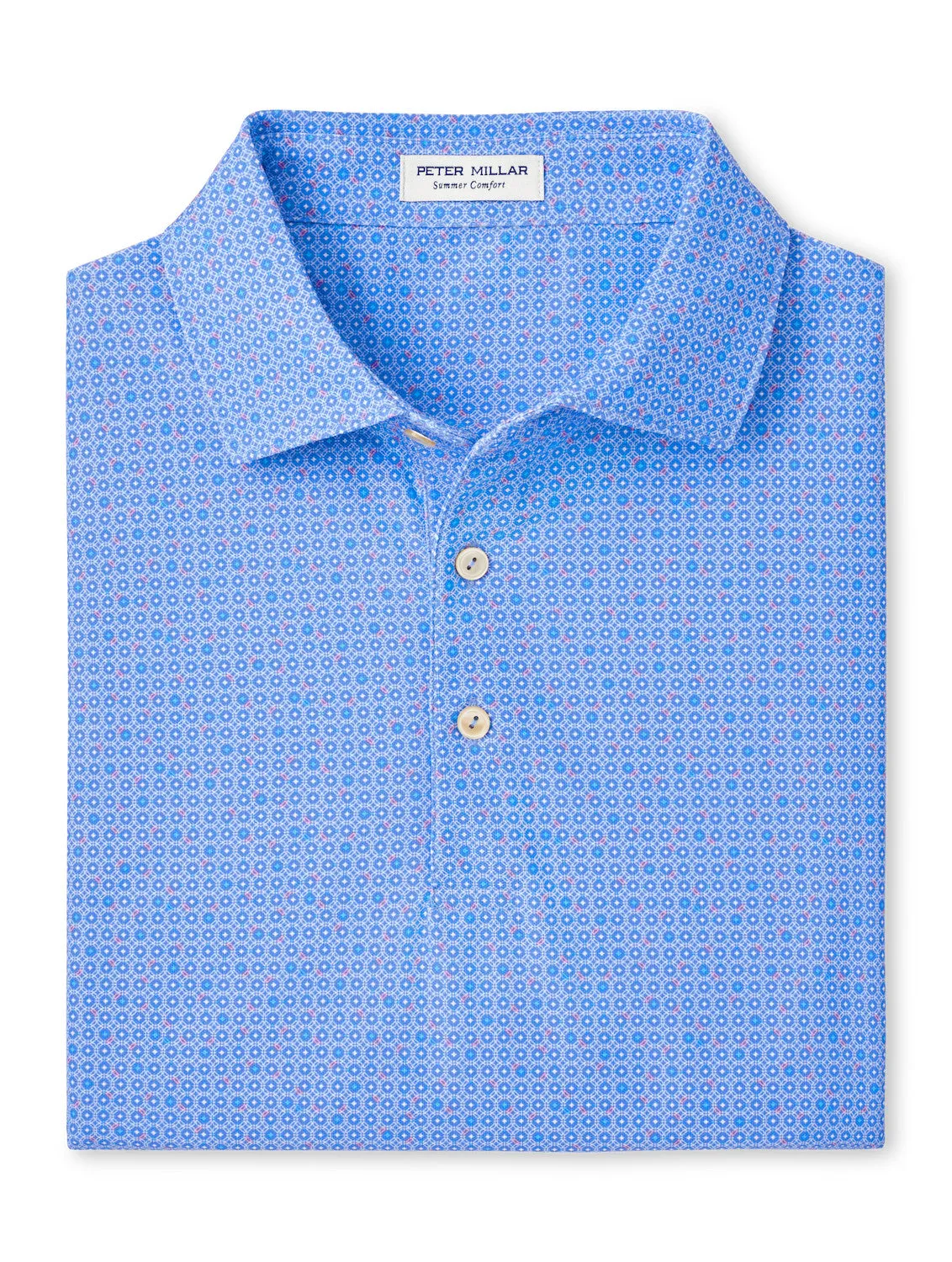 Mens Peter Millar Peter Millar Men's Casa Nova Performance Mesh Polo Shirt - Blue Sea
