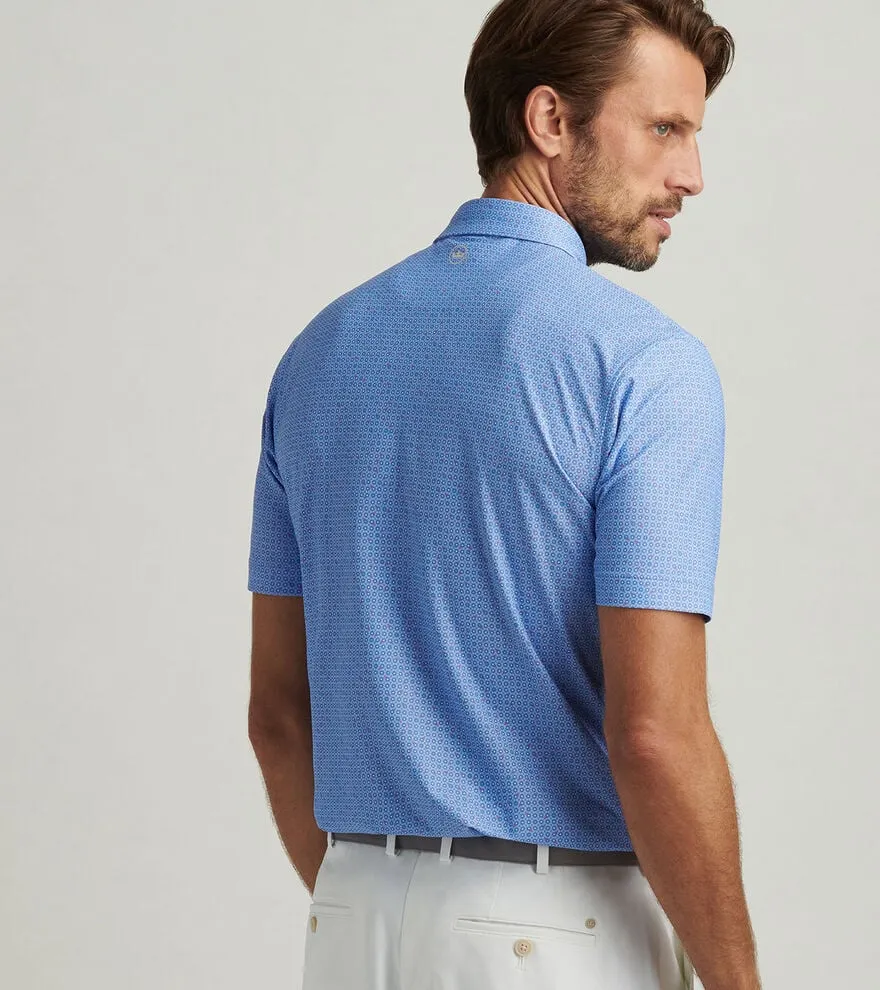 Mens Peter Millar Peter Millar Men's Casa Nova Performance Mesh Polo Shirt - Blue Sea