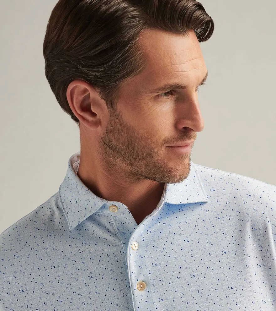 Mens Peter Millar Peter Millar Men's Casa Nova Performance Mesh Polo Shirt - White