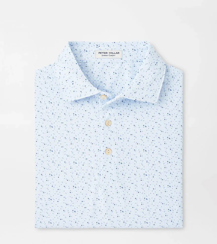 Mens Peter Millar Peter Millar Men's Casa Nova Performance Mesh Polo Shirt - White