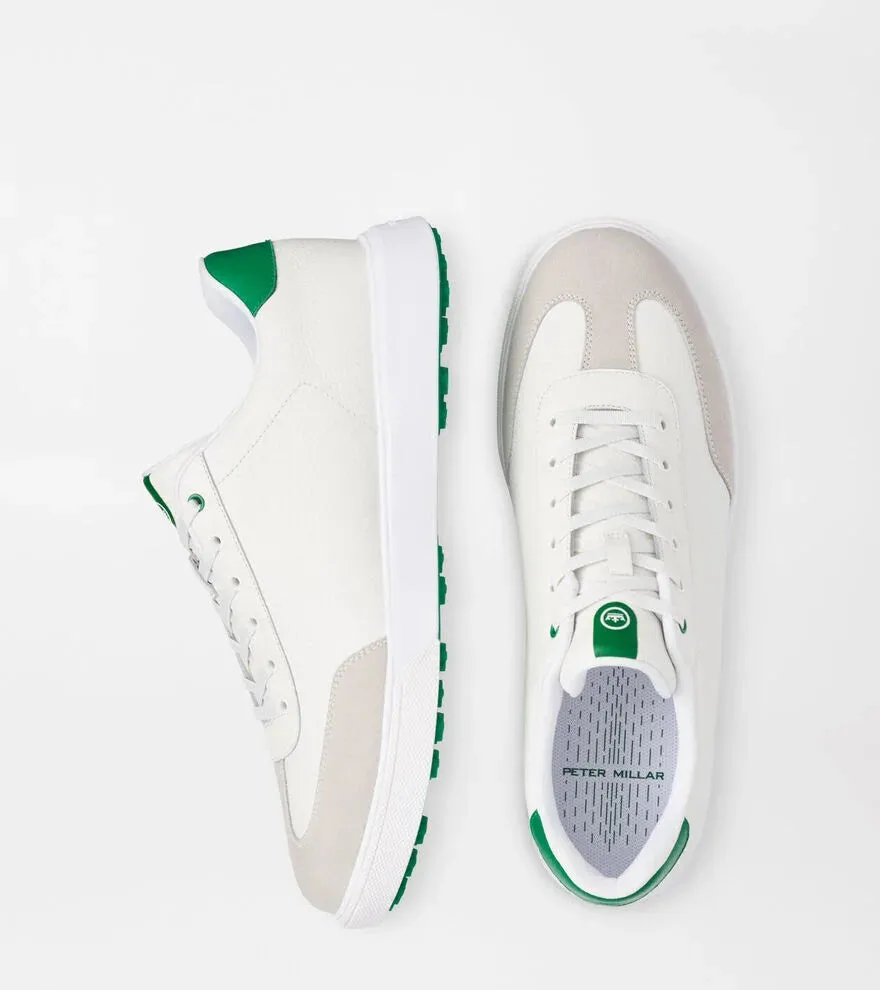 Mens Peter Millar Peter Millar Men's Drift Leather Hybrid Course Shoes - White/Fairway