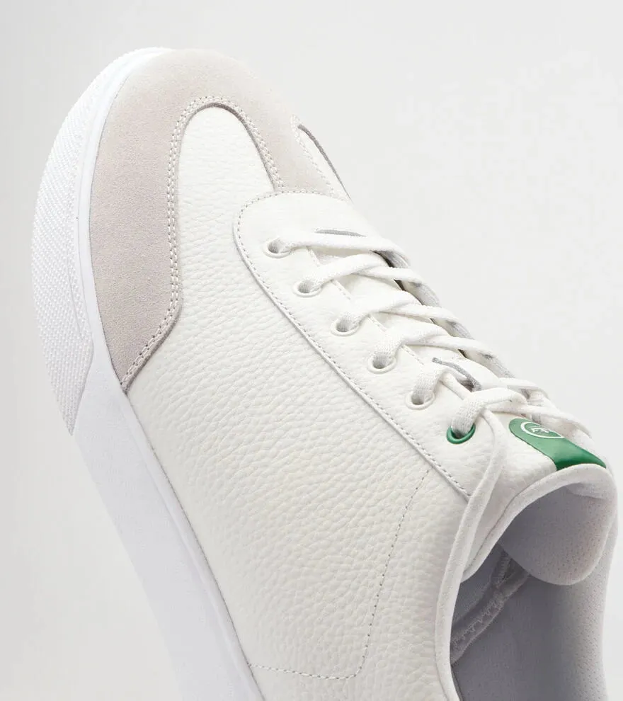 Mens Peter Millar Peter Millar Men's Drift Leather Hybrid Course Shoes - White/Fairway