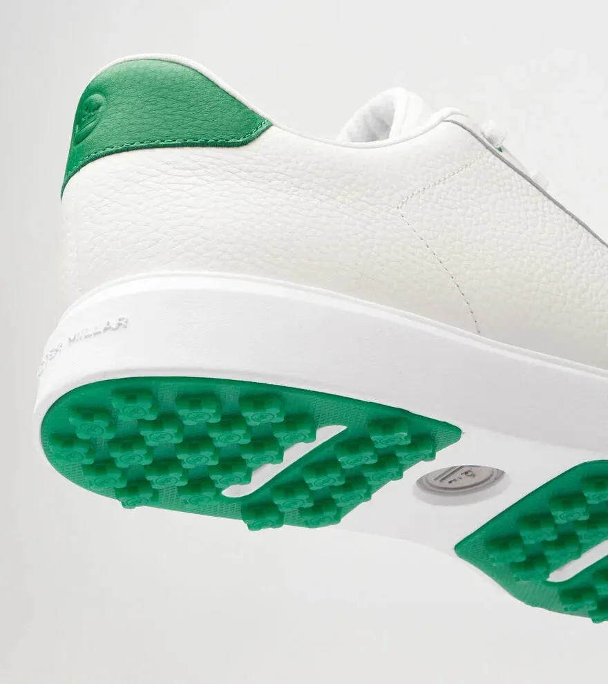 Mens Peter Millar Peter Millar Men's Drift Leather Hybrid Course Shoes - White/Fairway