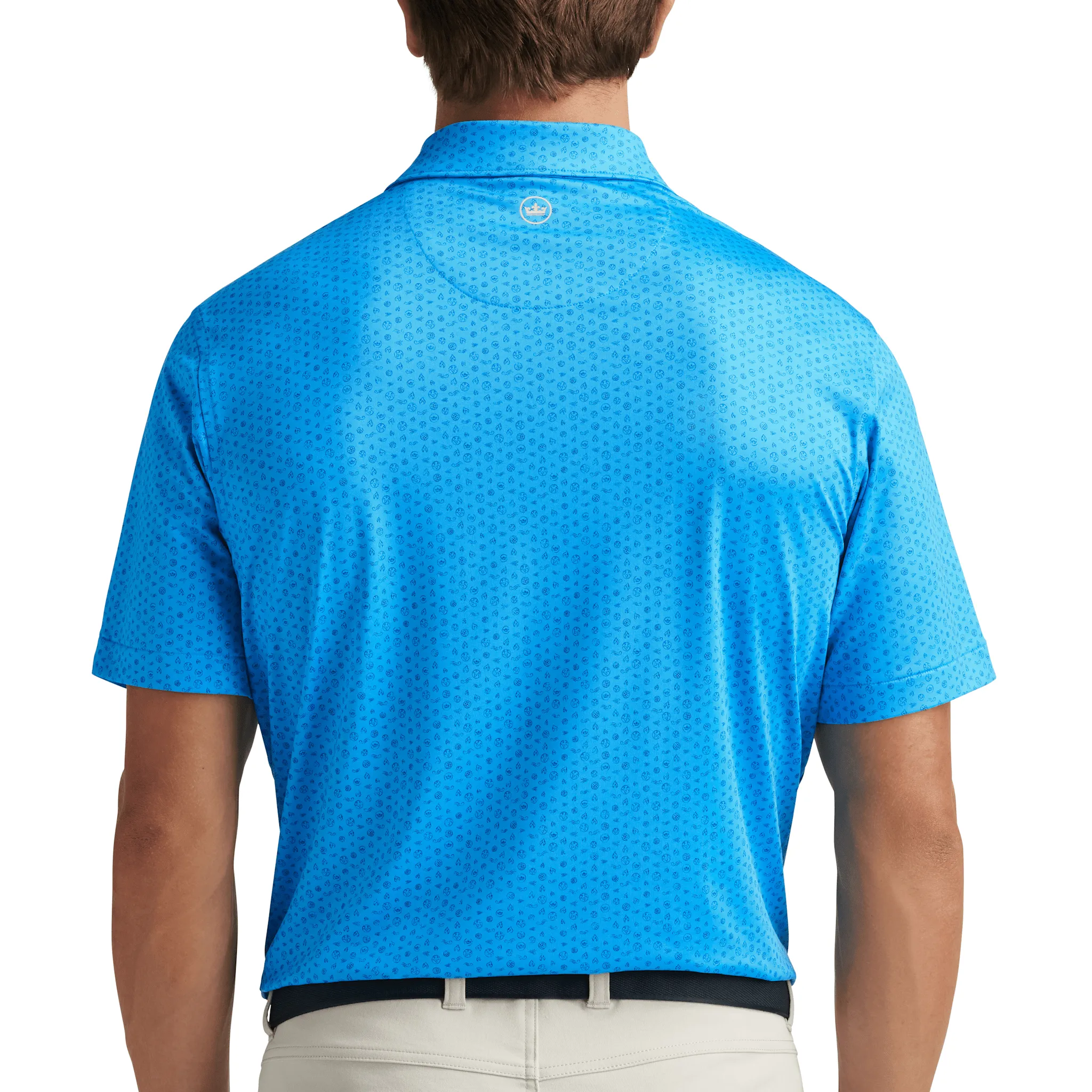 Mens Peter Millar Peter Millar Men's Elements Performance Jersey Polo Shirt - Riverbed