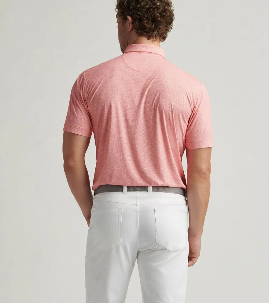 Mens Peter Millar Peter Millar Men's Featherweight Geo Links Polo Shirt - Azalea