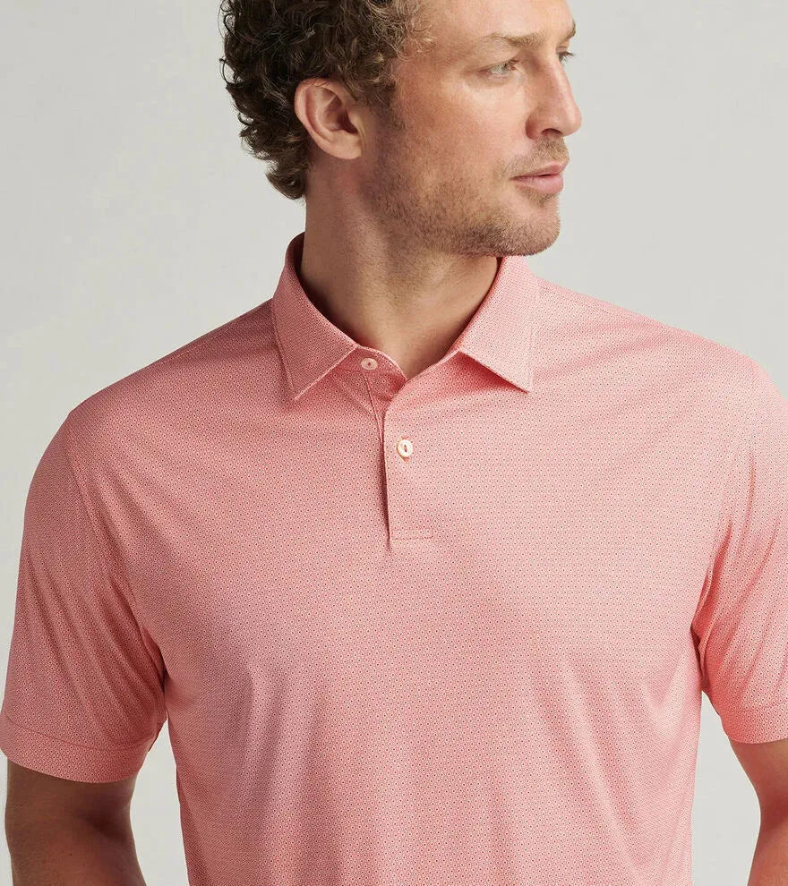 Mens Peter Millar Peter Millar Men's Featherweight Geo Links Polo Shirt - Azalea