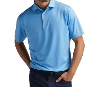 Mens Peter Millar Peter Millar Men's Gingham Performance Jersey Polo Shirt - Blue Sea
