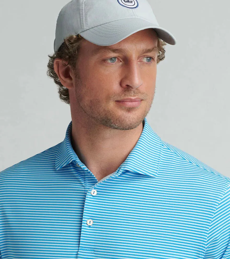 Mens Peter Millar Peter Millar Men's Hales Performance Jersey Polo Shirt - Riverbed