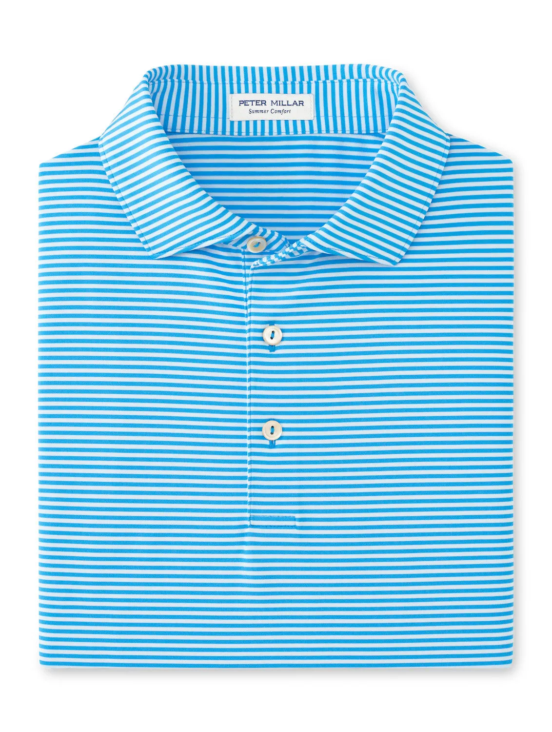 Mens Peter Millar Peter Millar Men's Hales Performance Jersey Polo Shirt - Riverbed