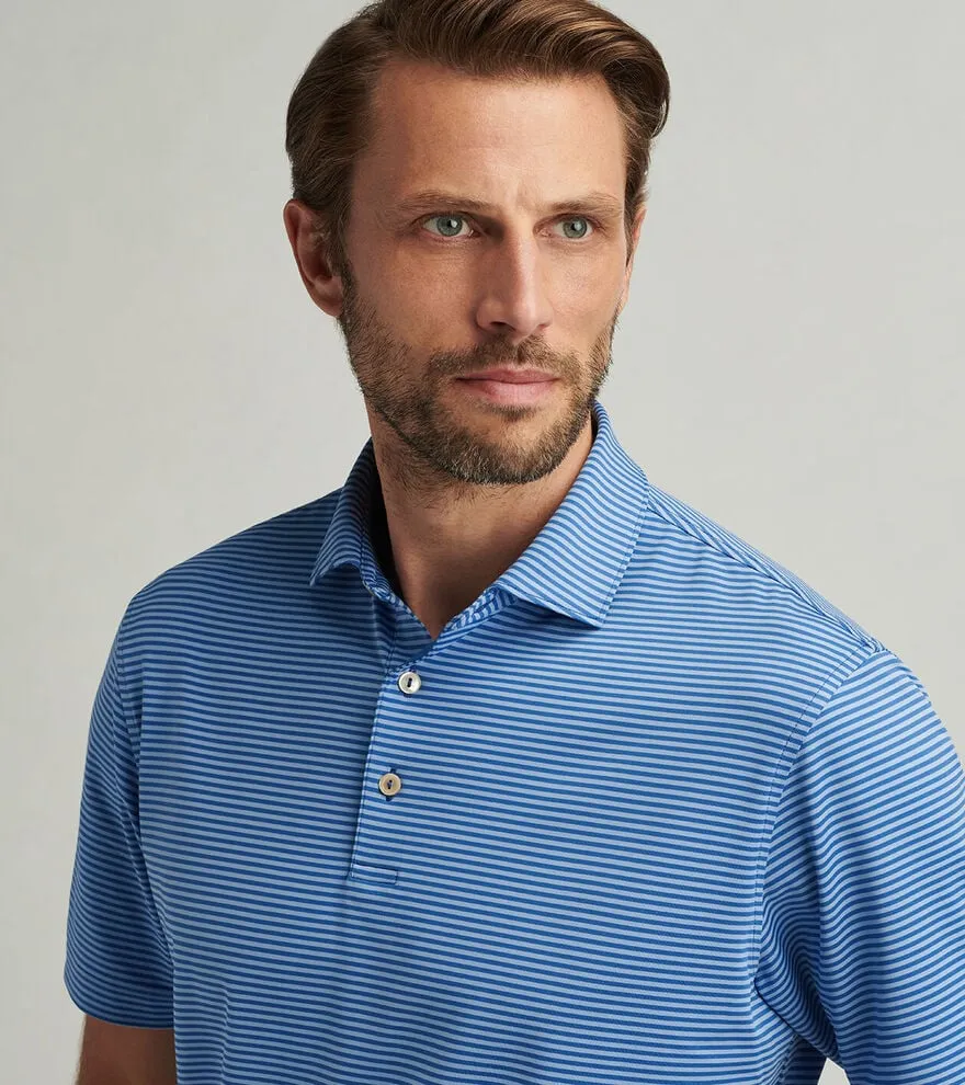 Mens Peter Millar Peter Millar Men's Hales Performance Jersey Polo Shirt - Sailor Blue