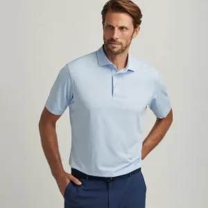 Mens Peter Millar Peter Millar Men's Highlands Performance Jersey Polo Shirt - Pale Blue