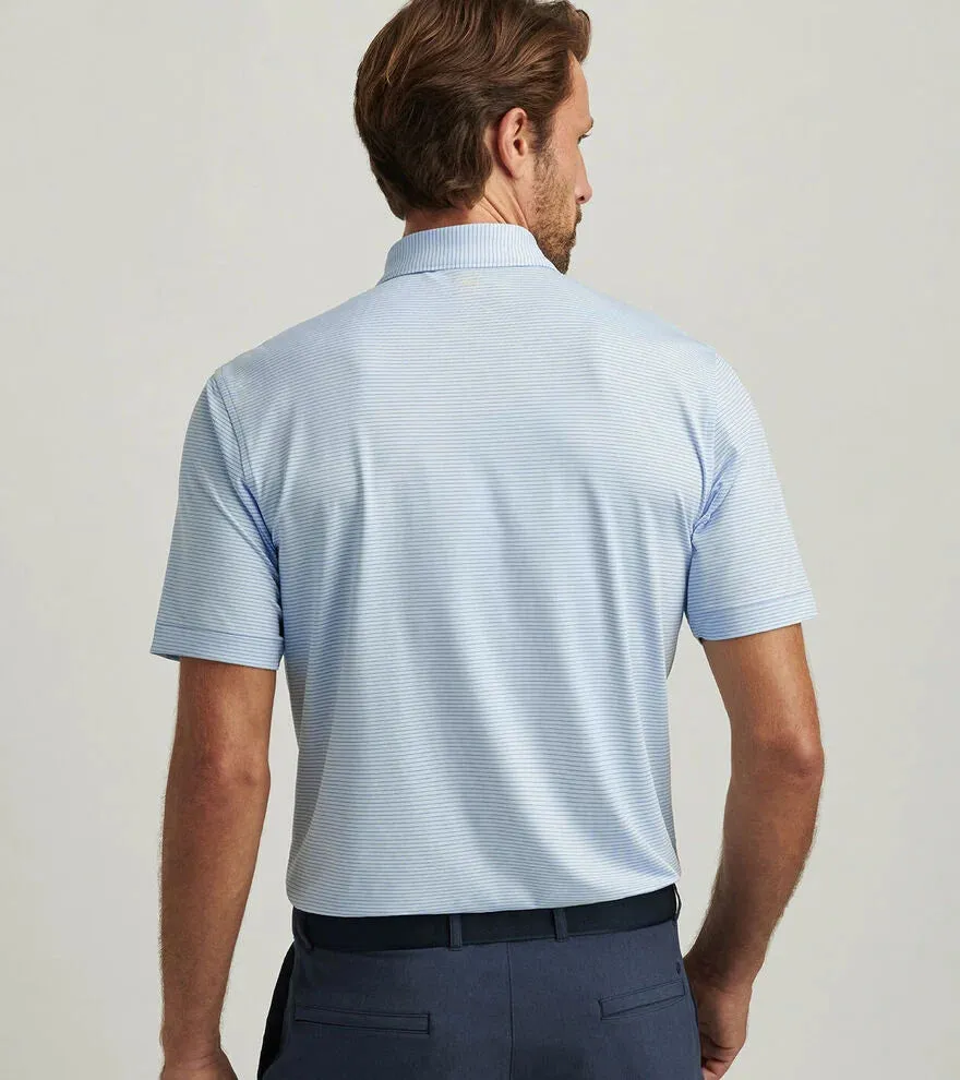 Mens Peter Millar Peter Millar Men's Highlands Performance Jersey Polo Shirt - Pale Blue