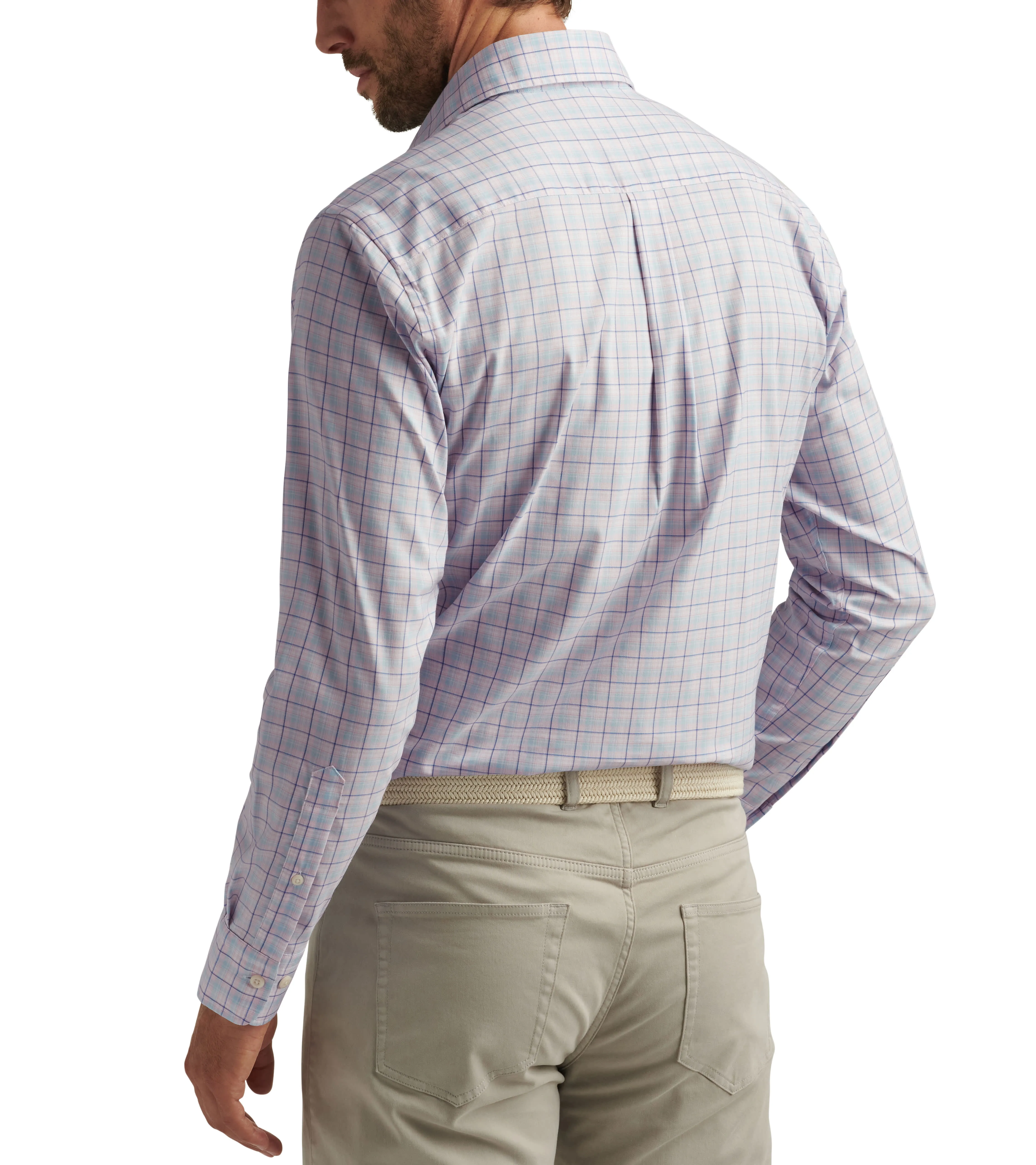 Mens Peter Millar Peter Millar Men's Huron Crown Lite Cotton-Stretch Sport Shirt - Palmer Pink