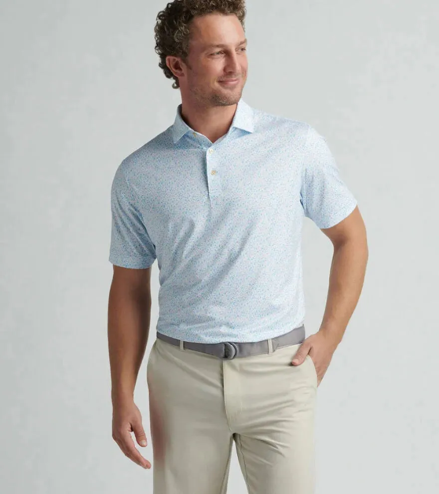 Mens Peter Millar Peter Millar Men's Island Jammin Performance Jersey Polo Shirt - White