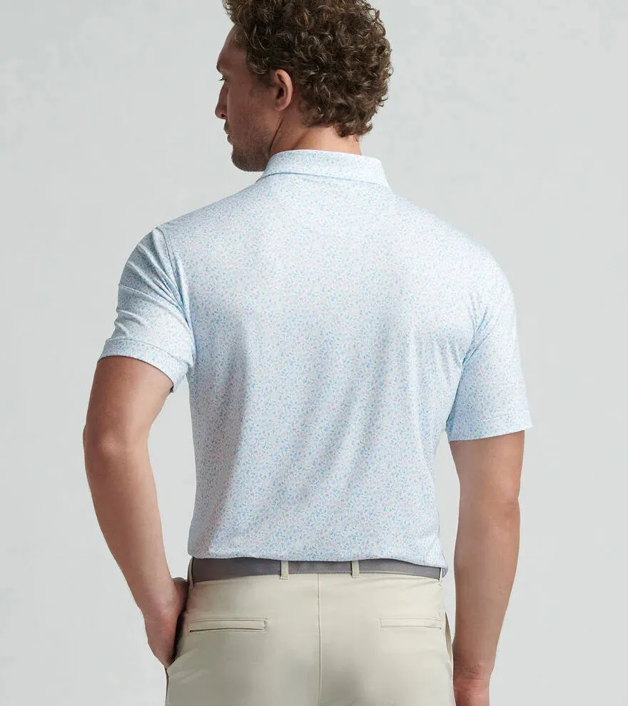 Mens Peter Millar Peter Millar Men's Island Jammin Performance Jersey Polo Shirt - White