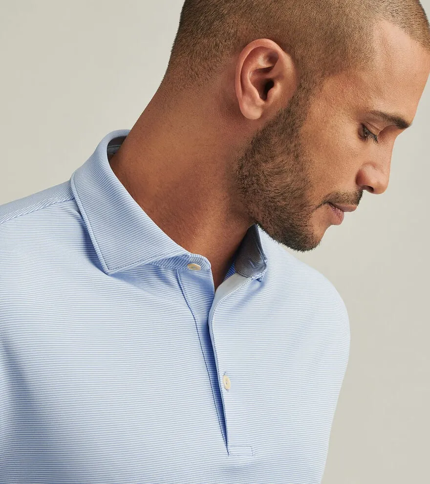 Mens Peter Millar Peter Millar Men's Jubilee Performance Jersey Polo Shirt - Blue Fade