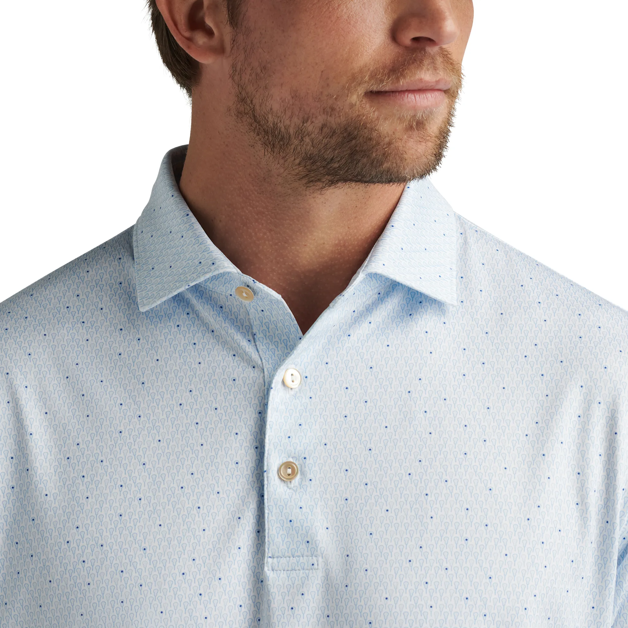 Mens Peter Millar Peter Millar Men's Lacrosse Performance Jersey Polo Shirt - White