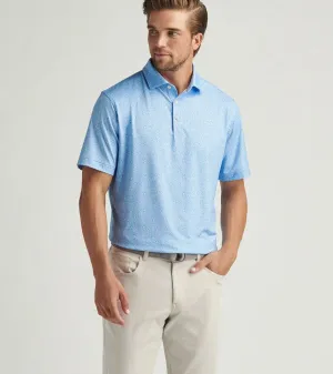 Mens Peter Millar Peter Millar Men's Macaw Performance Jersey Polo Shirt - Cottage Blue