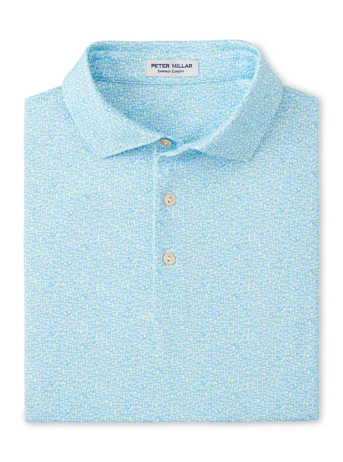 Mens Peter Millar Peter Millar Men's Mezcal Performance Jersey Polo Shirt - White