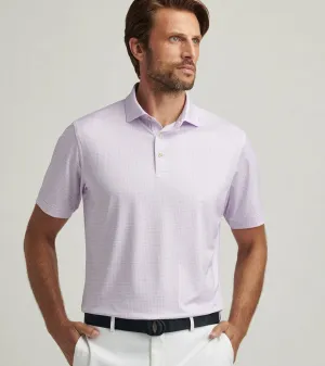 Mens Peter Millar Peter Millar Men's Orbit Performance Jersey Polo Shirt - White/Blue Sea