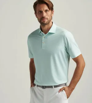 Mens Peter Millar Peter Millar Men's Orbit Performance Jersey Polo Shirt - White/Pear Tart