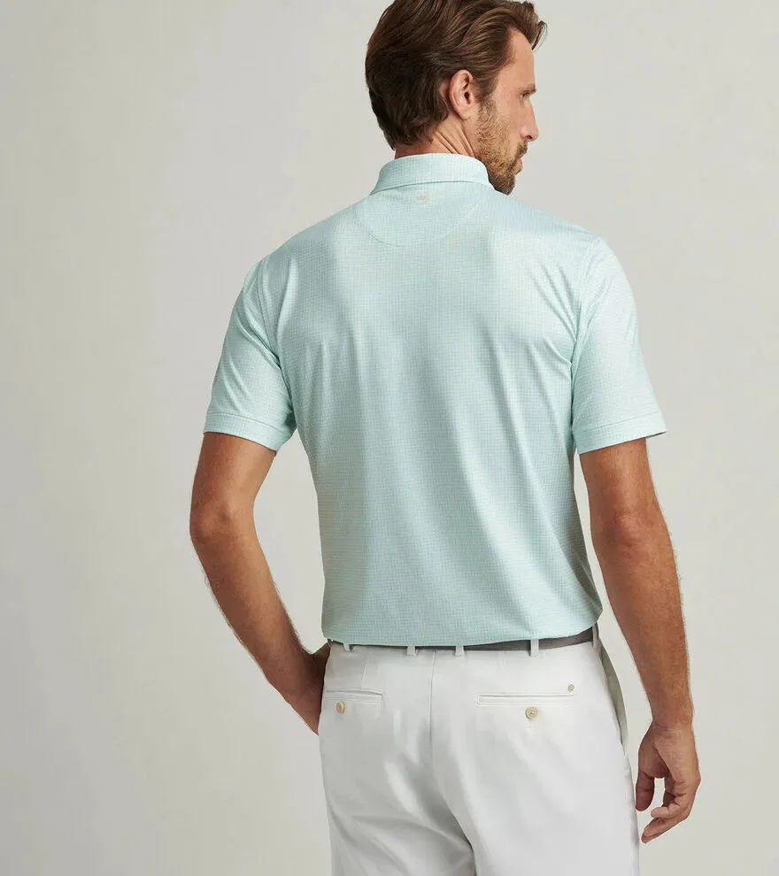 Mens Peter Millar Peter Millar Men's Orbit Performance Jersey Polo Shirt - White/Pear Tart