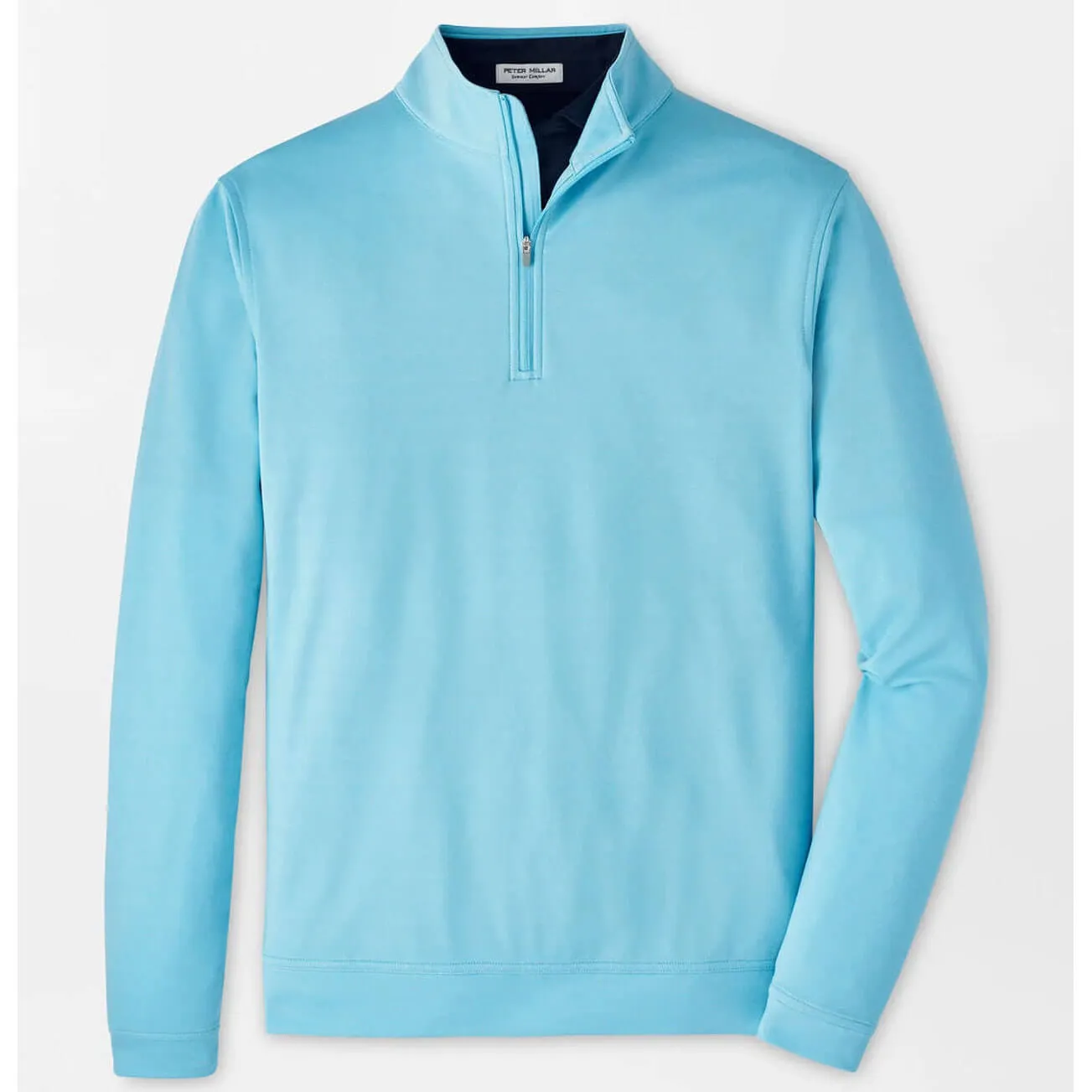 Mens Peter Millar Peter Millar Men's Perth Mélange Performance 1/4 Zip Pullover Sweater - Maya Blue