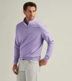Mens Peter Millar Peter Millar Men's Perth Mélange Performance 1/4 Zip Pullover Sweater - Ultra Violet