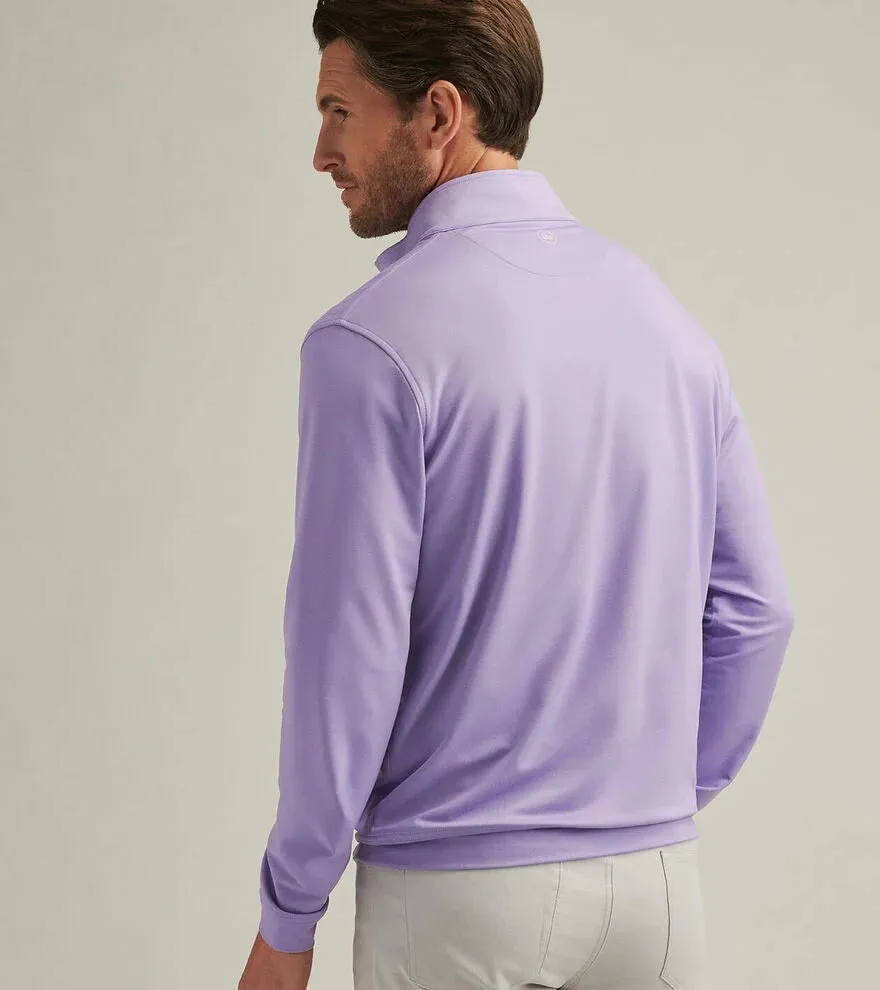 Mens Peter Millar Peter Millar Men's Perth Mélange Performance 1/4 Zip Pullover Sweater - Ultra Violet