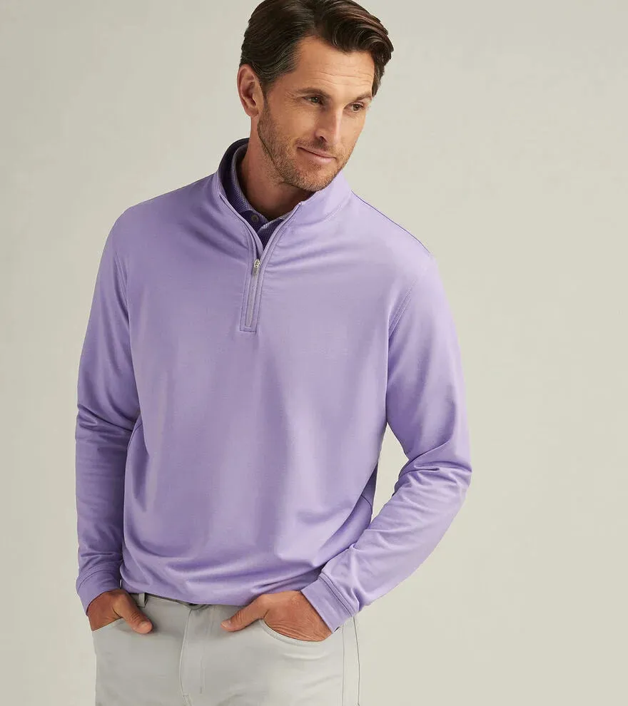 Mens Peter Millar Peter Millar Men's Perth Mélange Performance 1/4 Zip Pullover Sweater - Ultra Violet