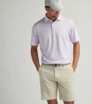 Mens Peter Millar Peter Millar Men's Phoenix Performance Jersey Polo Shirt - White/Cottage Blue