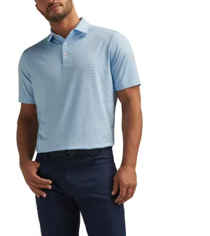 Mens Peter Millar Peter Millar Men's Phoenix Performance Jersey Polo Shirt - White/Sailor Blue