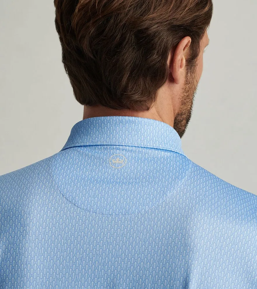 Mens Peter Millar Peter Millar Men's Shake It Up Performance Jersey Polo Shirt - Cottage Blue
