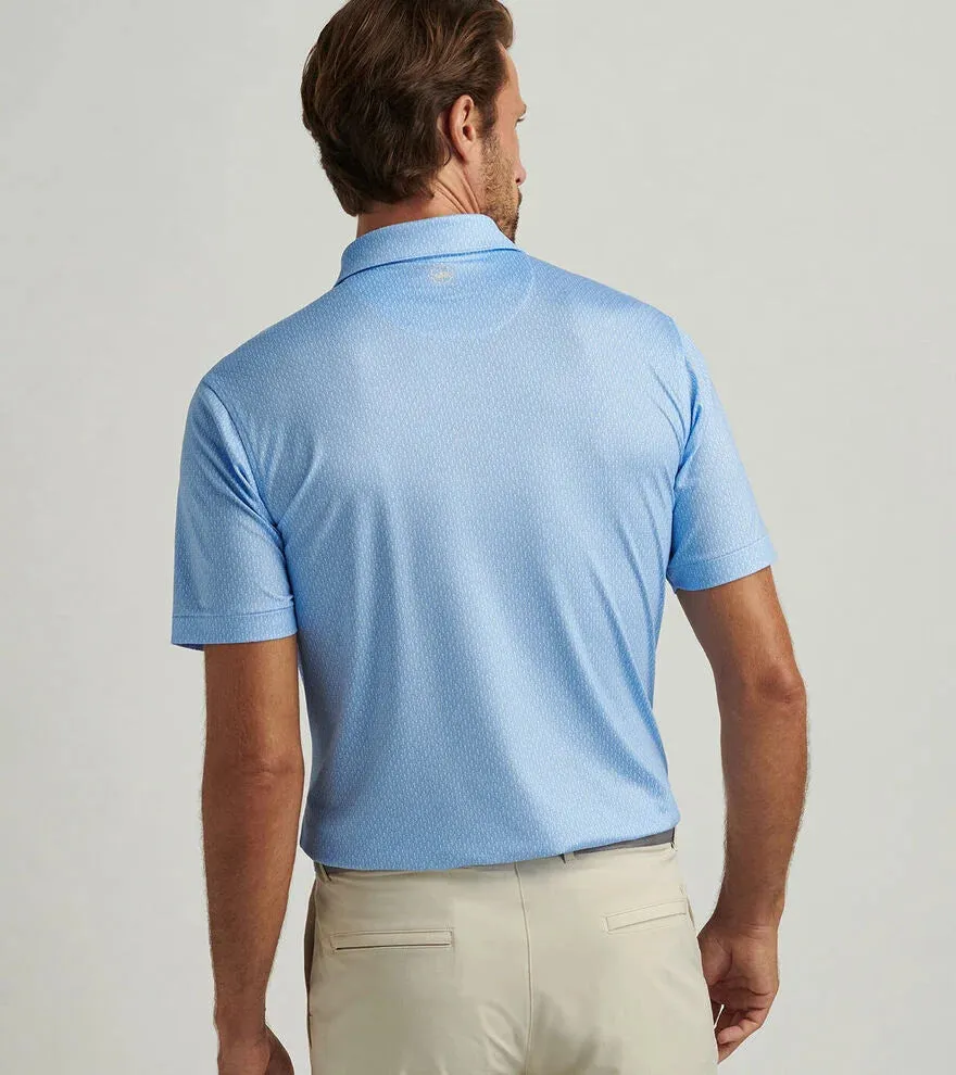 Mens Peter Millar Peter Millar Men's Shake It Up Performance Jersey Polo Shirt - Cottage Blue