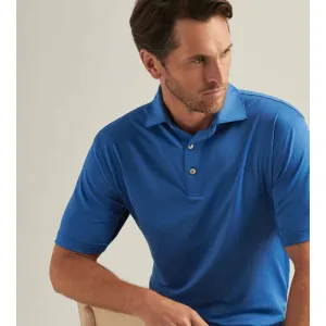 Mens Peter Millar Peter Millar Men's Solid Performance Jersey Polo Shirt - Sailor Blue