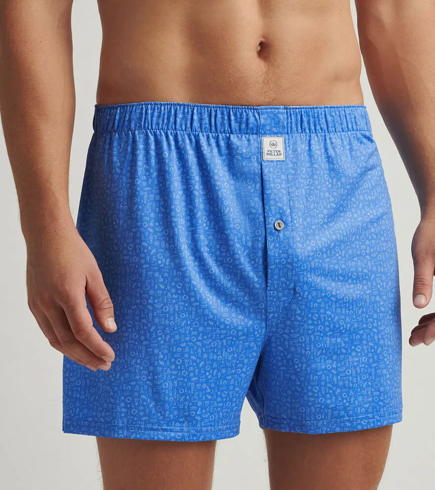 Mens Peter Millar Peter Millar Men's Toga Party Performance Boxers - Blue Sea