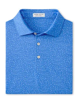 Mens Peter Millar Peter Millar Men's Toga Party Performance Jersey Polo Shirt - White