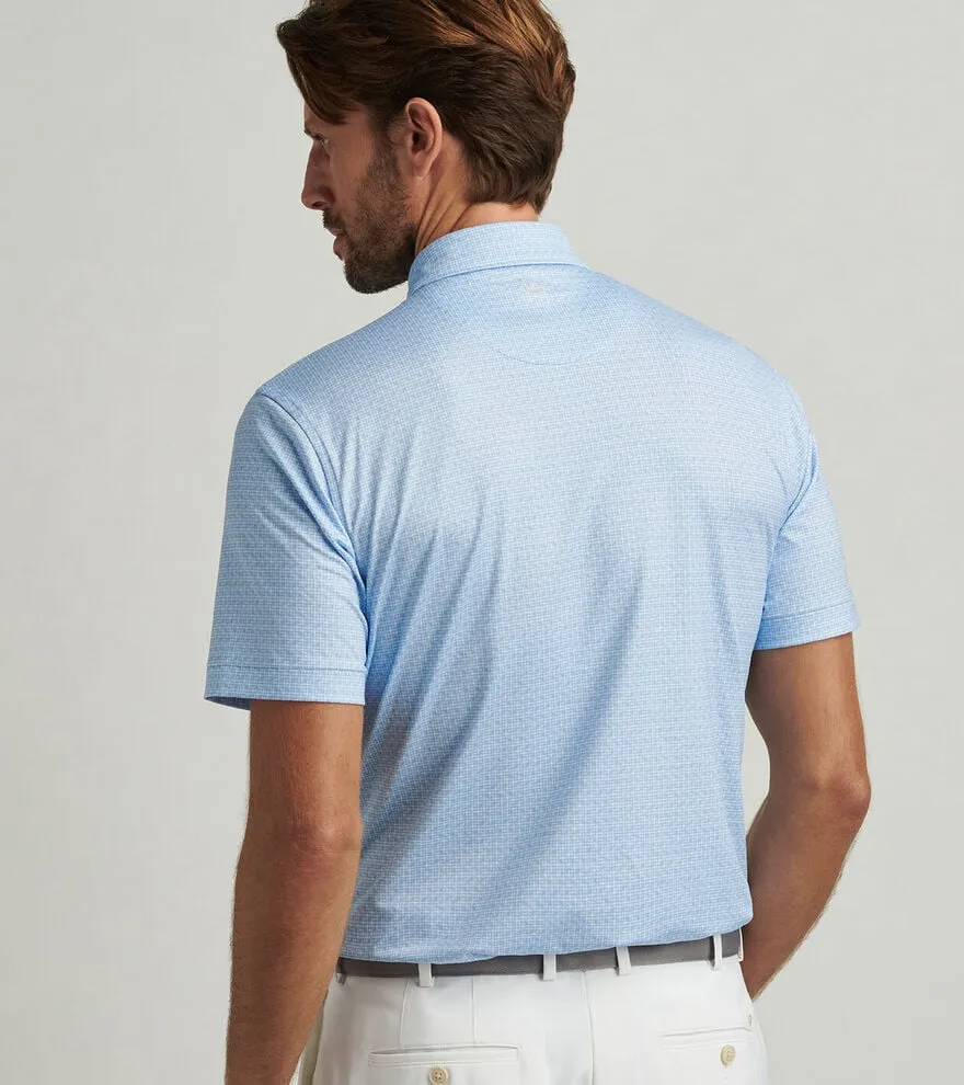 Mens Peter Millar Peter Millar Men's Vega Performance Jersey Polo Shirt - Cottage Blue