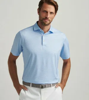 Mens Peter Millar Peter Millar Men's Vega Performance Jersey Polo Shirt - Cottage Blue