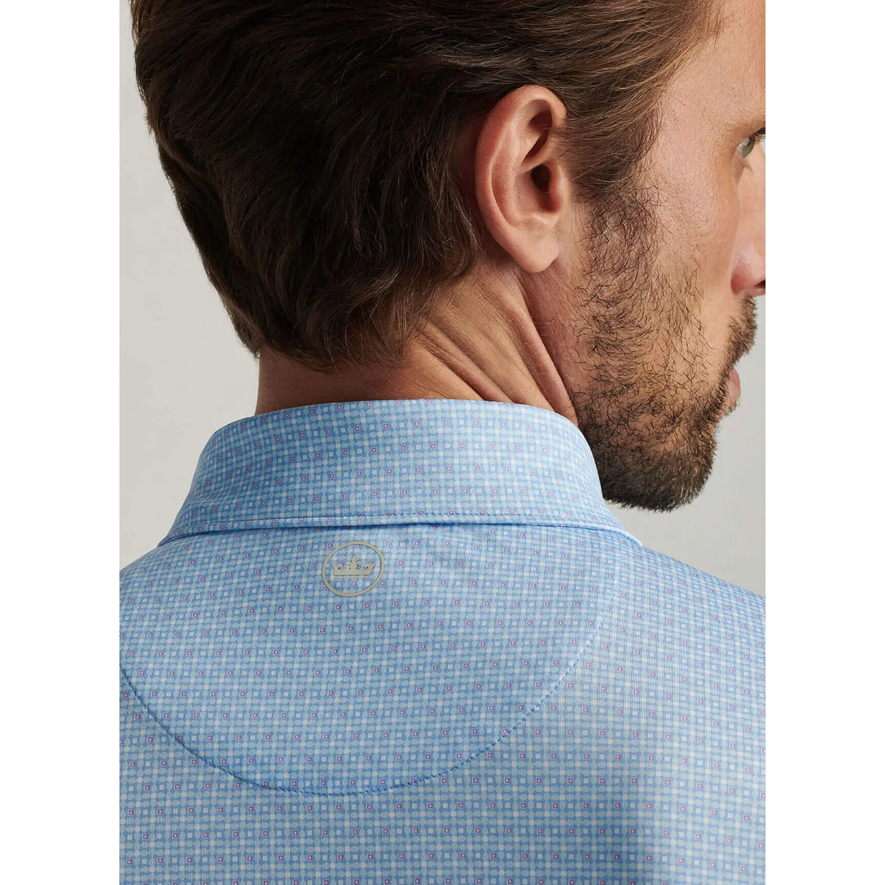 Mens Peter Millar Peter Millar Men's Vega Performance Jersey Polo Shirt - White