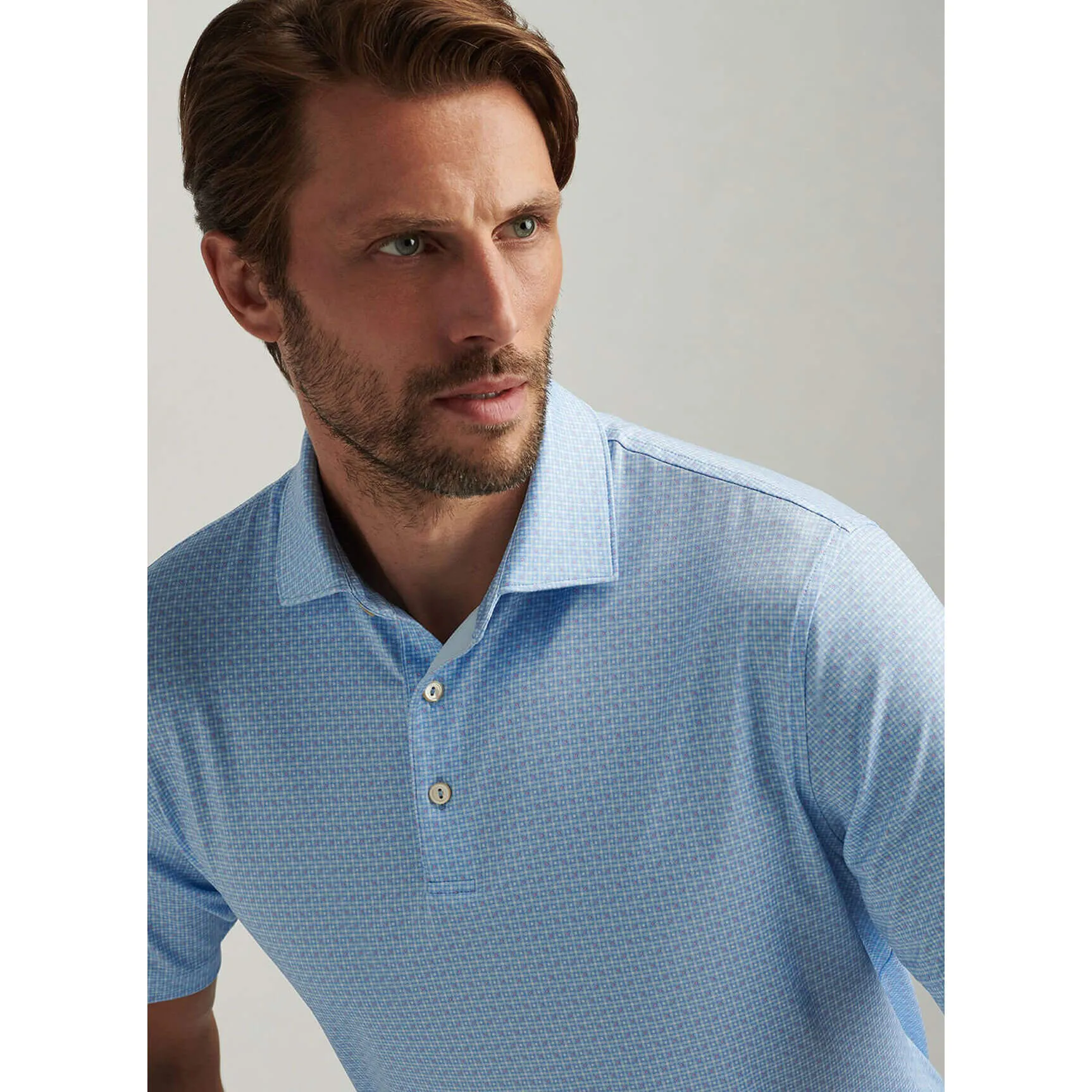 Mens Peter Millar Peter Millar Men's Vega Performance Jersey Polo Shirt - White