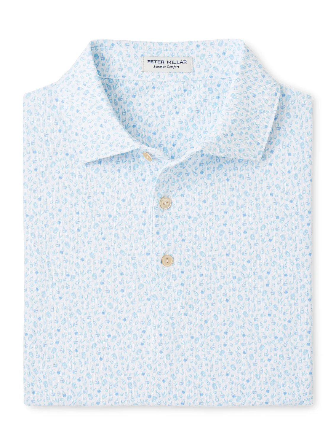 Mens Peter Millar Peter Millar Men's Whiskey Performance Mesh Polo Shirt - White