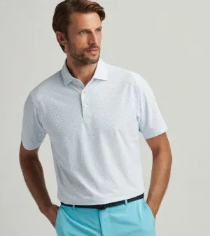 Mens Peter Millar Peter Millar Men's Whiskey Performance Mesh Polo Shirt - White