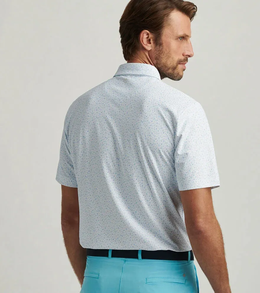 Mens Peter Millar Peter Millar Men's Whiskey Performance Mesh Polo Shirt - White