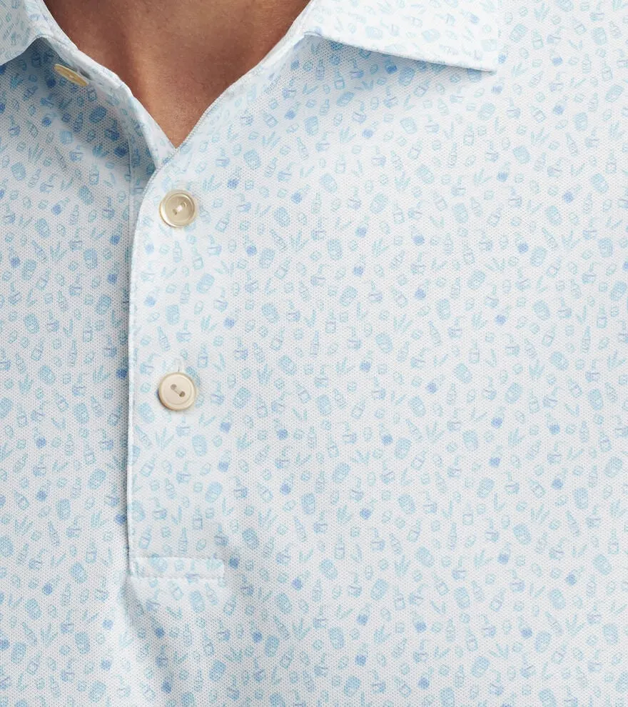 Mens Peter Millar Peter Millar Men's Whiskey Performance Mesh Polo Shirt - White