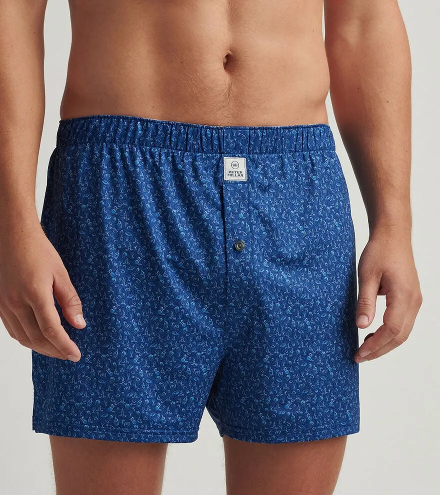 Mens Peter Millar Peter Millar Men's Wine Country Performance Boxers - Sport Navy