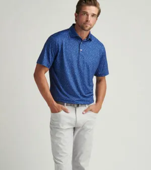 Mens Peter Millar Peter Millar Men's Wine Country Performance Jersey Polo Shirt - Sport Navy