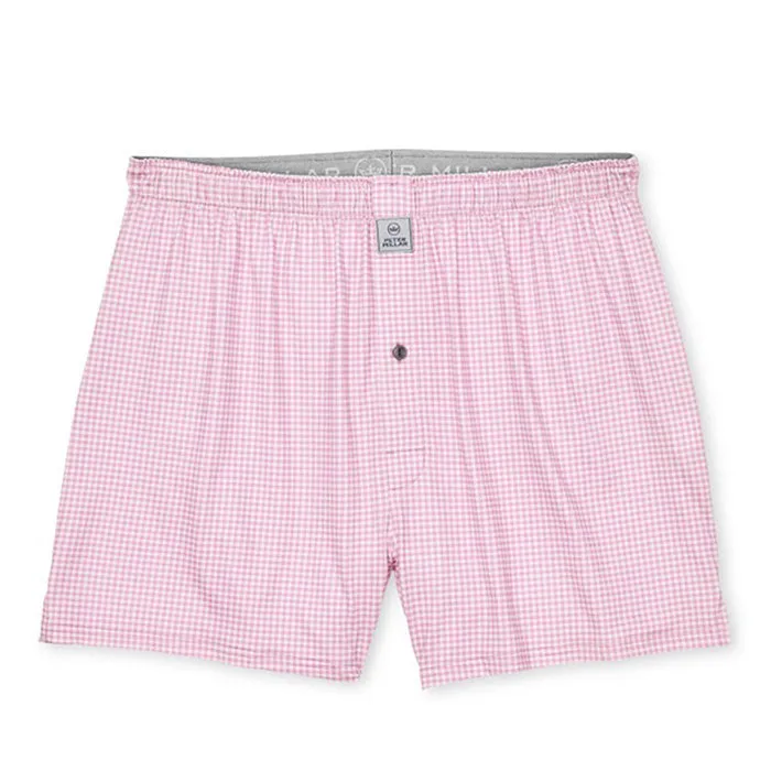 Mens Peter Millar Peter Millar Nebraska Printed Gingham Boxers - Palmer Pink*