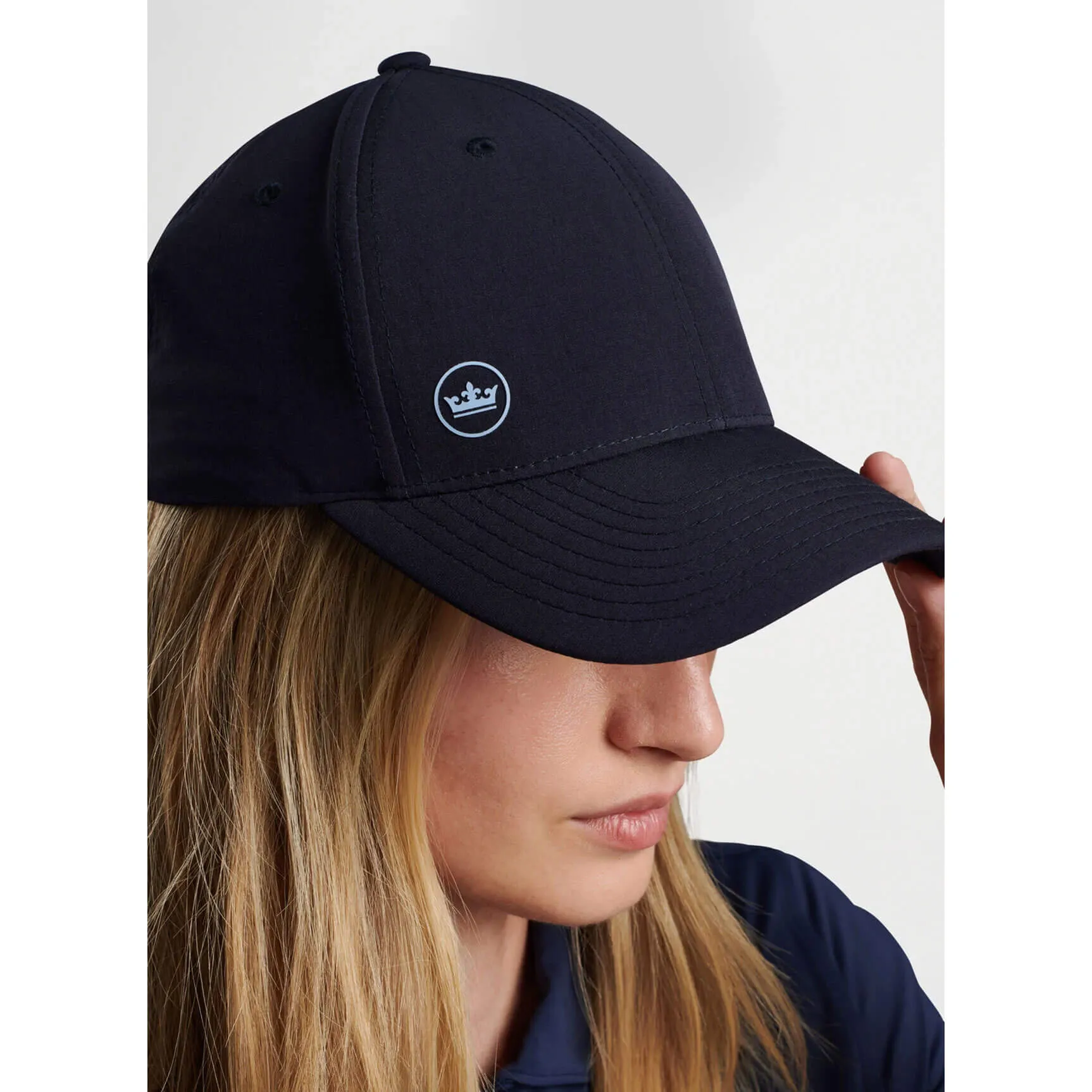 Mens Peter Millar Peter Millar Off-Set Crown Performance Hat - Navy